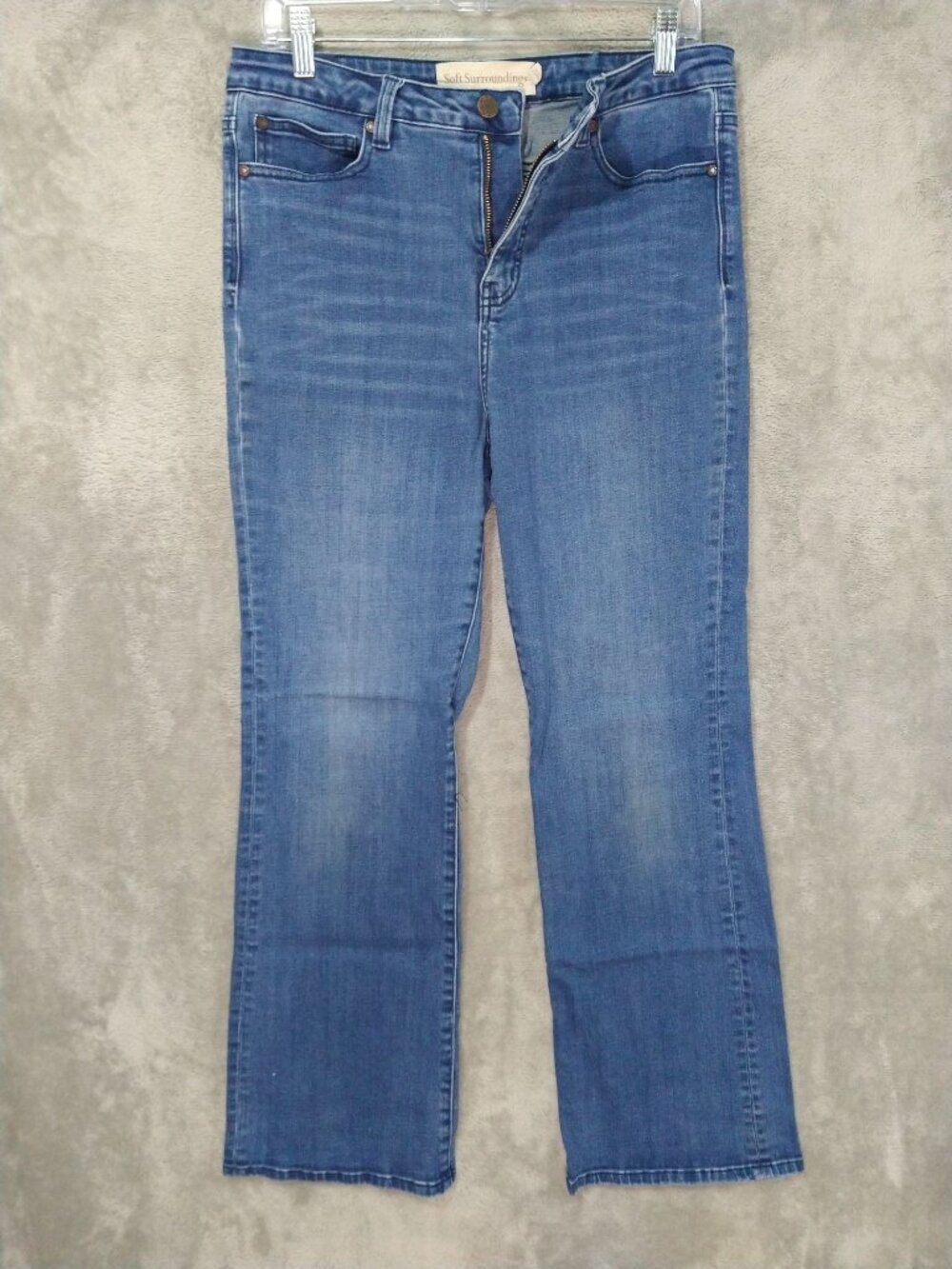 Soft Surroundings Jeans Womens 10 Blue Denim Ultimate High Rise Bootcut Stretch